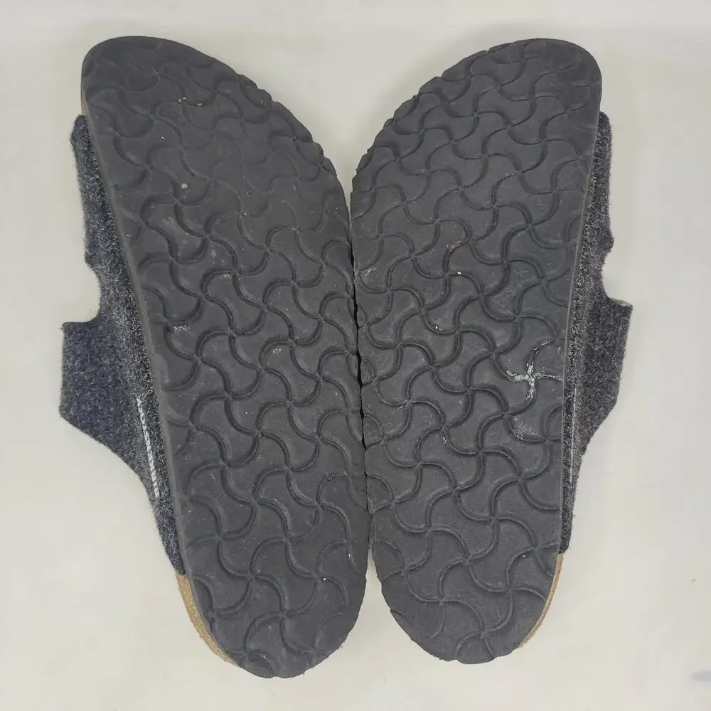Birkenstock‎ Arizona Sandals EU41 US8 Rivet Wool Felt Doubleface Gray Slip On